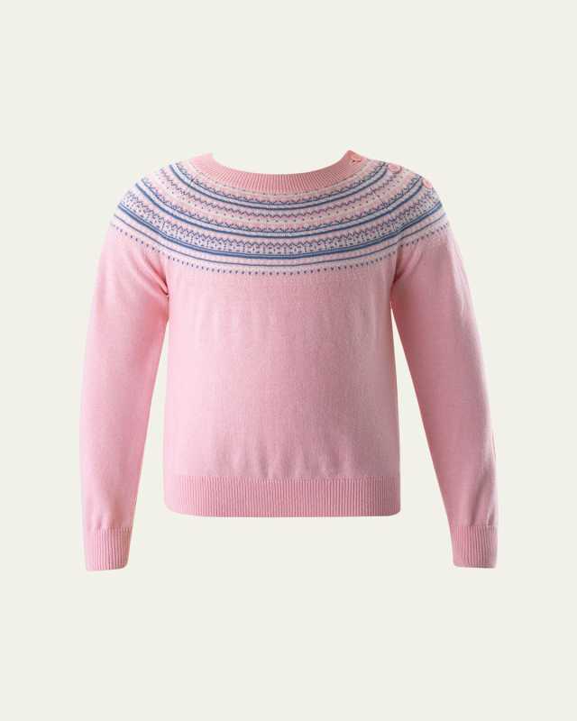 Girl's Sweater W/ Fairisle Intarsia, Size 2-10